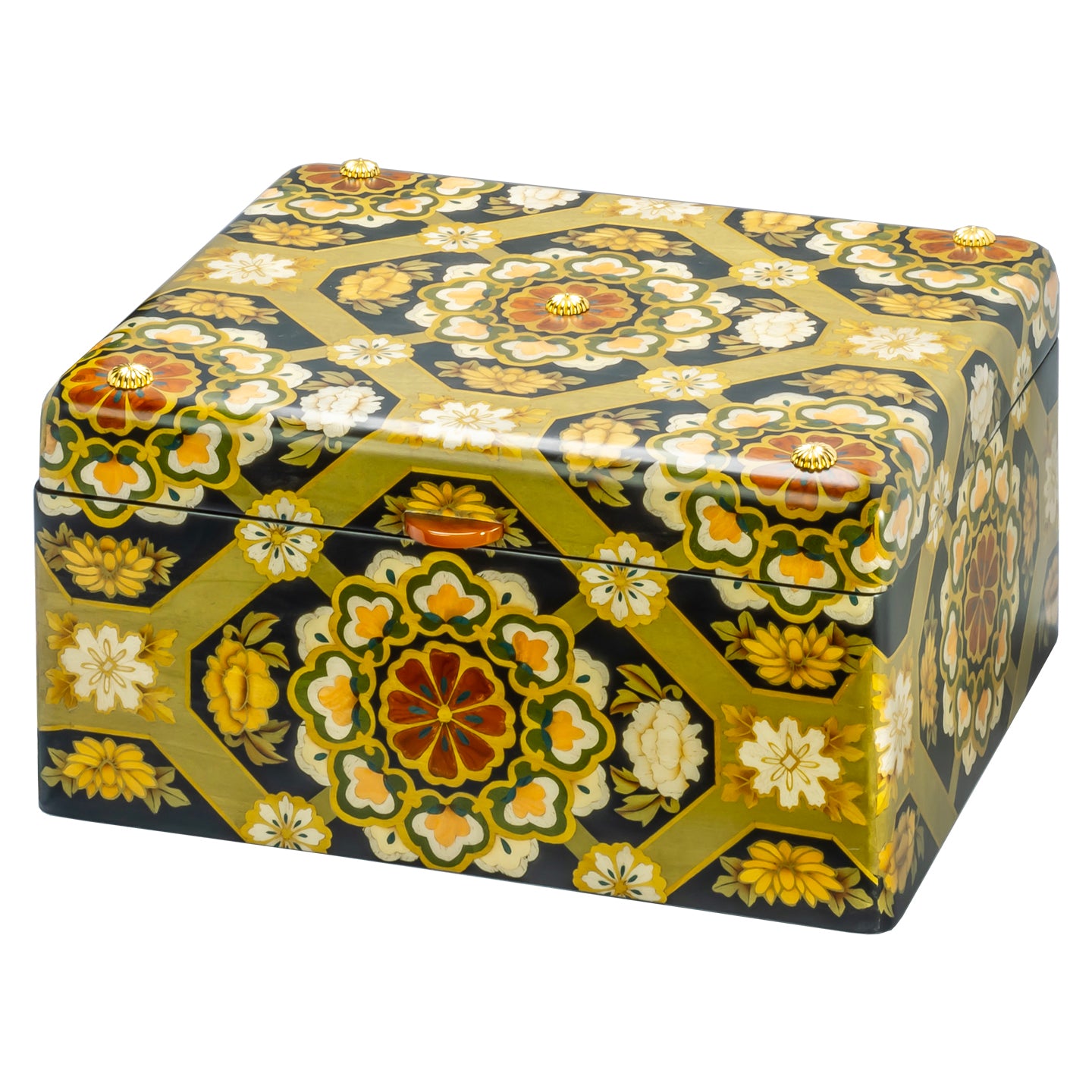 Silvia Furmanovich Marquetry Box with Gold Japanese Embroidery