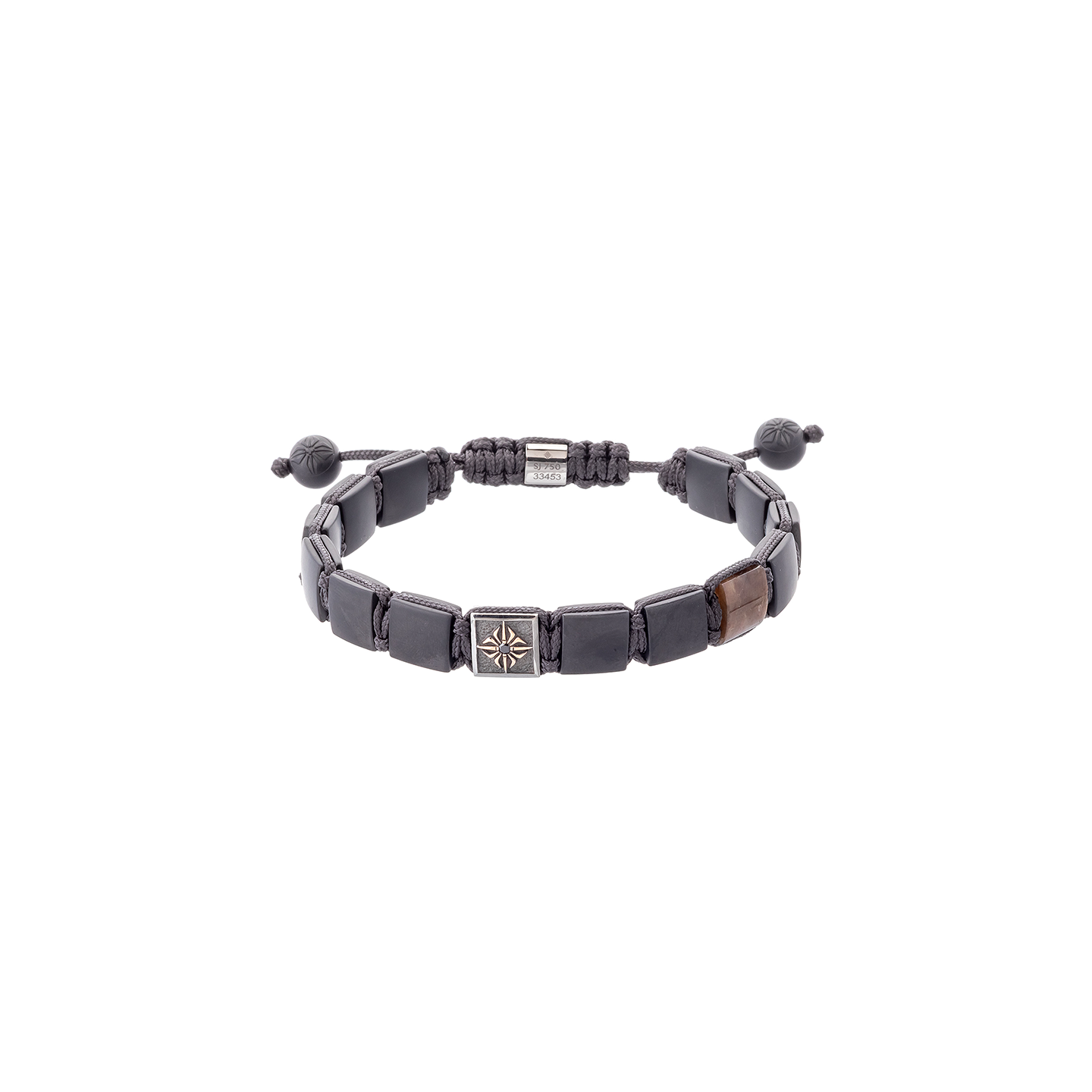 Shamballa Jewels 10mm Ceramic and Brown Sapphire Lock Bracelet