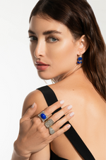 Sylva & Cie Lapis and White Sapphire Earrings