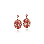 Silvia Furmanovich Marquetry Kashmir Print Earrings with Diamond, Garnet, and Pearl Inlay