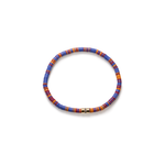 Luis Morais Blue Sapphire Long Roll Bead on Vinyl Beaded Bracelet