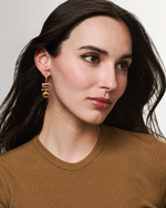 Harwell Godfrey Three Stone Totem Drop Huggie Earrings