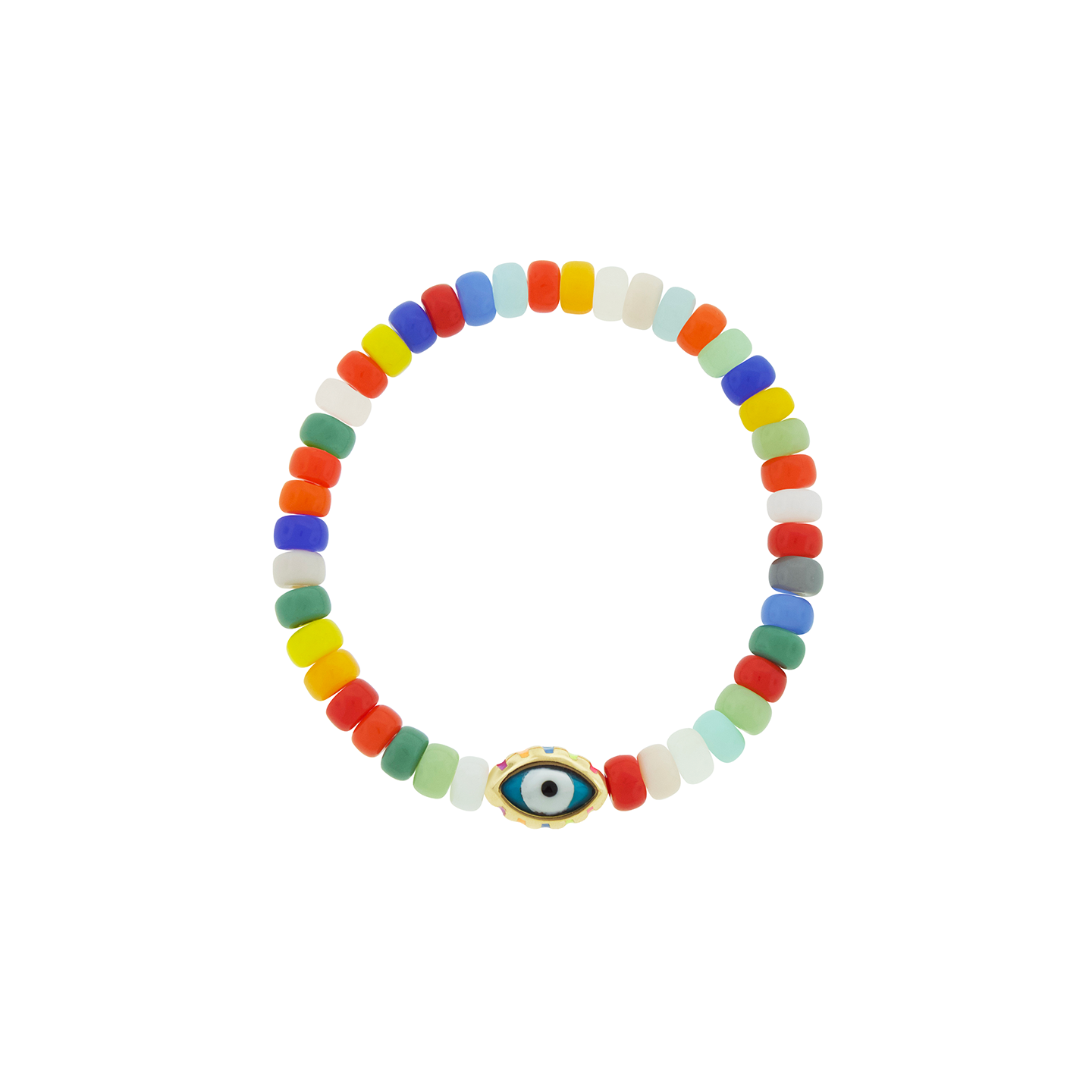 Luis Morais Turquoise Marquise Eye on Glass Beaded Bracelet