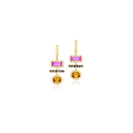 Harwell Godfrey Three Stone Totem Drop Huggie Earrings