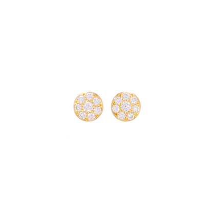 Caroline Ellen Large Pave Lentil Diamond Stud Earrings