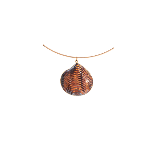 Dezso Carved Red Tiger's Eye Shell Charm