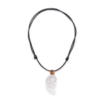 Dezso Grande Classic Carved Crystal Nautilus Charm with Emerald Cut Citrine on Cord Necklace