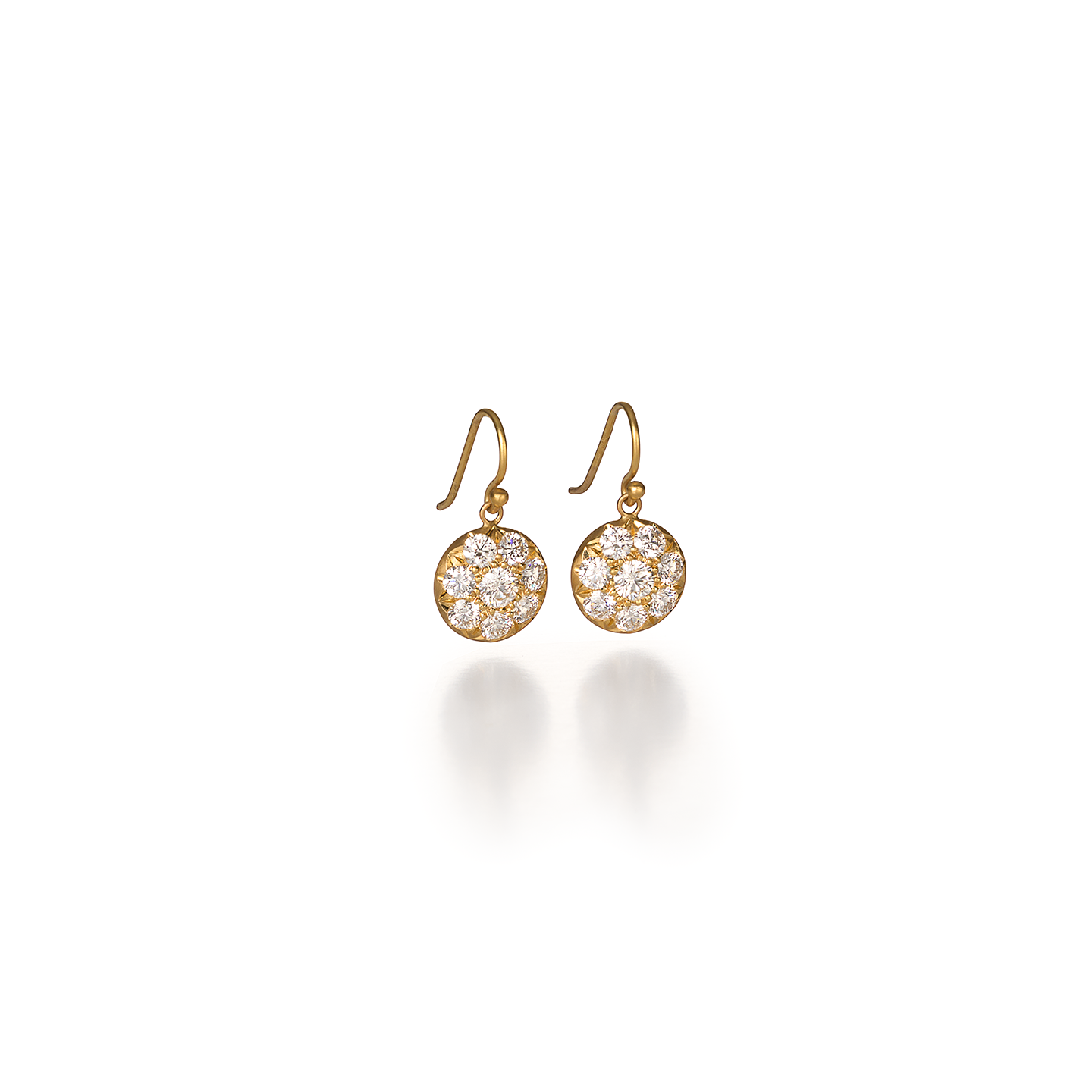 Caroline Ellen Pave Lentil Diamond Dangle Earrings