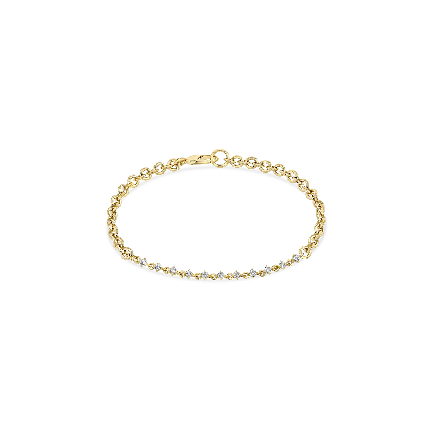 Lizzie Mandler Micro Chain Bracelet with Diamonds