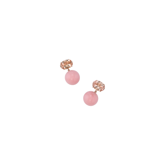 Irene Neuwirth 'Gumball' One-of-a-Kind Pink Opal Spheres and Morganite Earrings