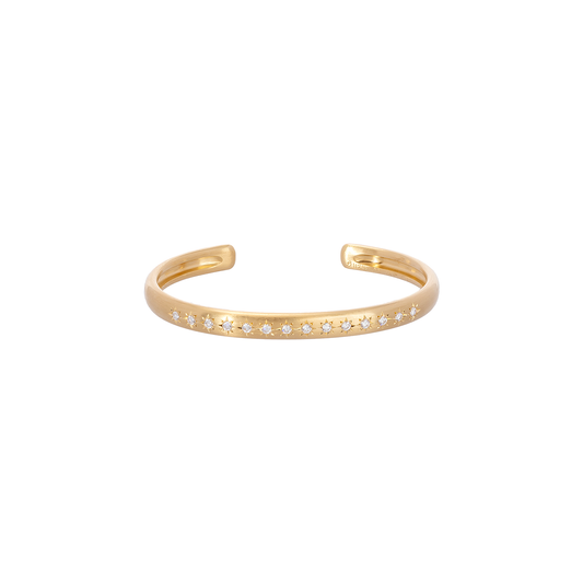 Caroline Ellen Rounded Cuff Bracelet with Star Set Diamonds