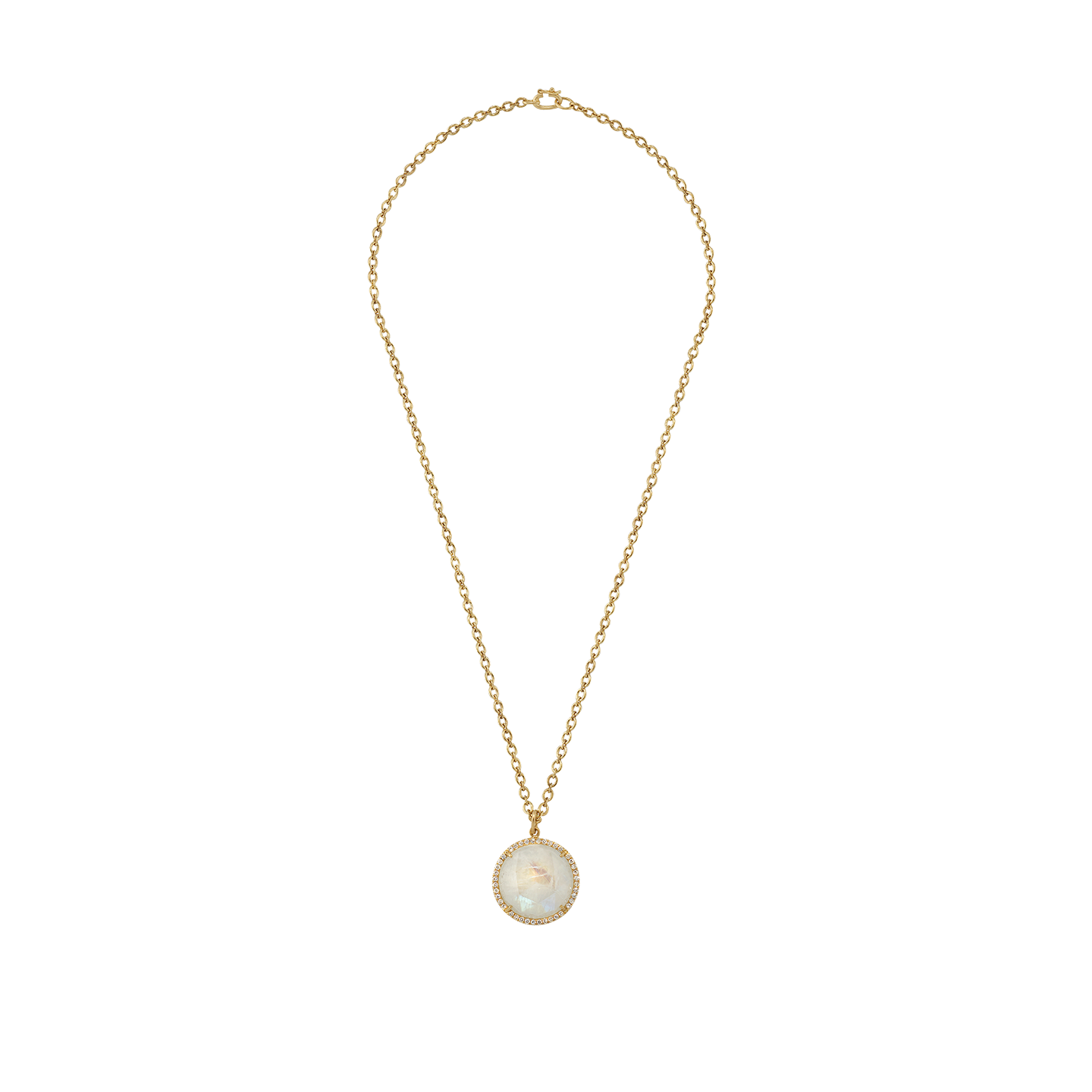 Irene Neuwirth Pave Halo Large 'Classic' Moonstone Necklace