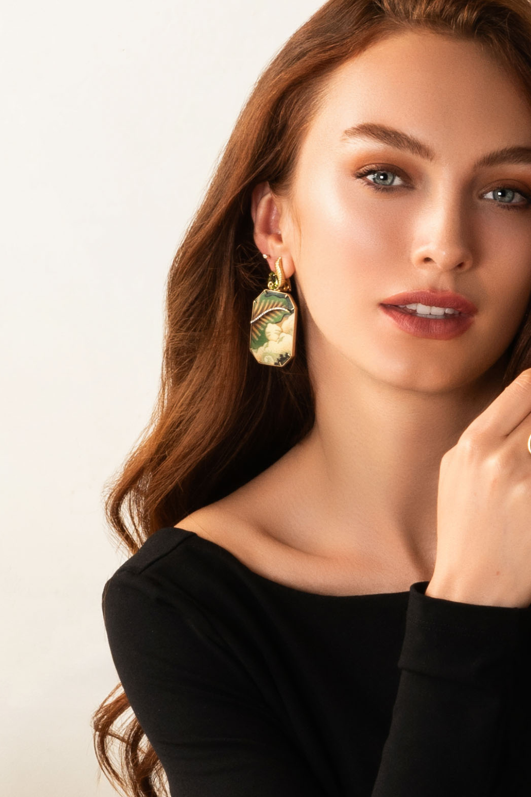 Silvia Furmanovich Quintessence 'Marquetry' Tibetan Floral Octagonal Earrings