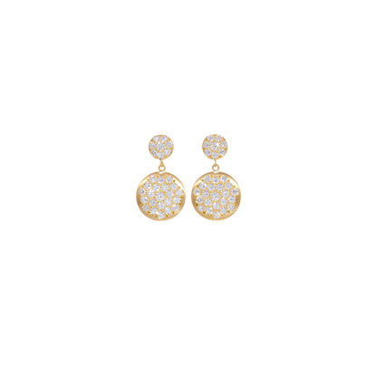 Caroline Ellen Double Pave Lentil Disk Earrings