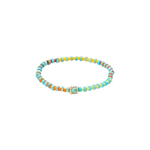 Luis Morais Ingot Beaded Bracelet with Hexagon Turquoise Center Bead