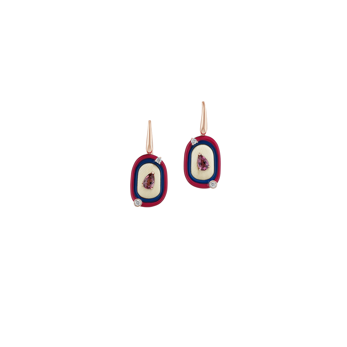 Francesca Villa 'Be Yourself' Snow Drops Blue and Pink Earrings