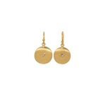Caroline Ellen Medium Lentil Earrings with Star Set Cognac Diamond