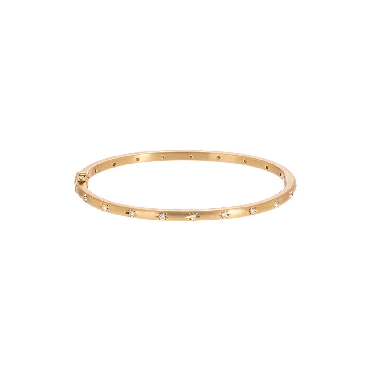 Caroline Ellen Star Set Rounded Hinge Bangle