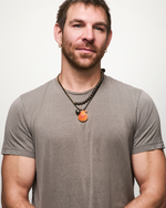 Dezso Leather Cord Necklace with Grande Natural Clam Shell Charm and One-of-a-Kind Grey Pearl Pendant