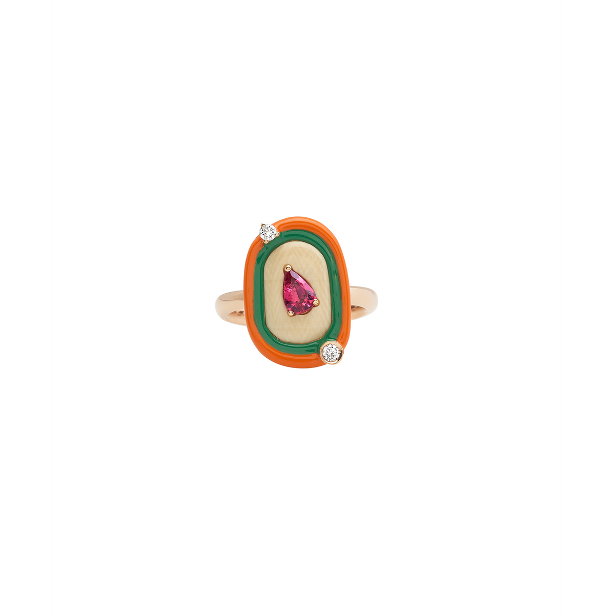 Francesca Villa 'Be Yourself' Snow Drops Orange Ring