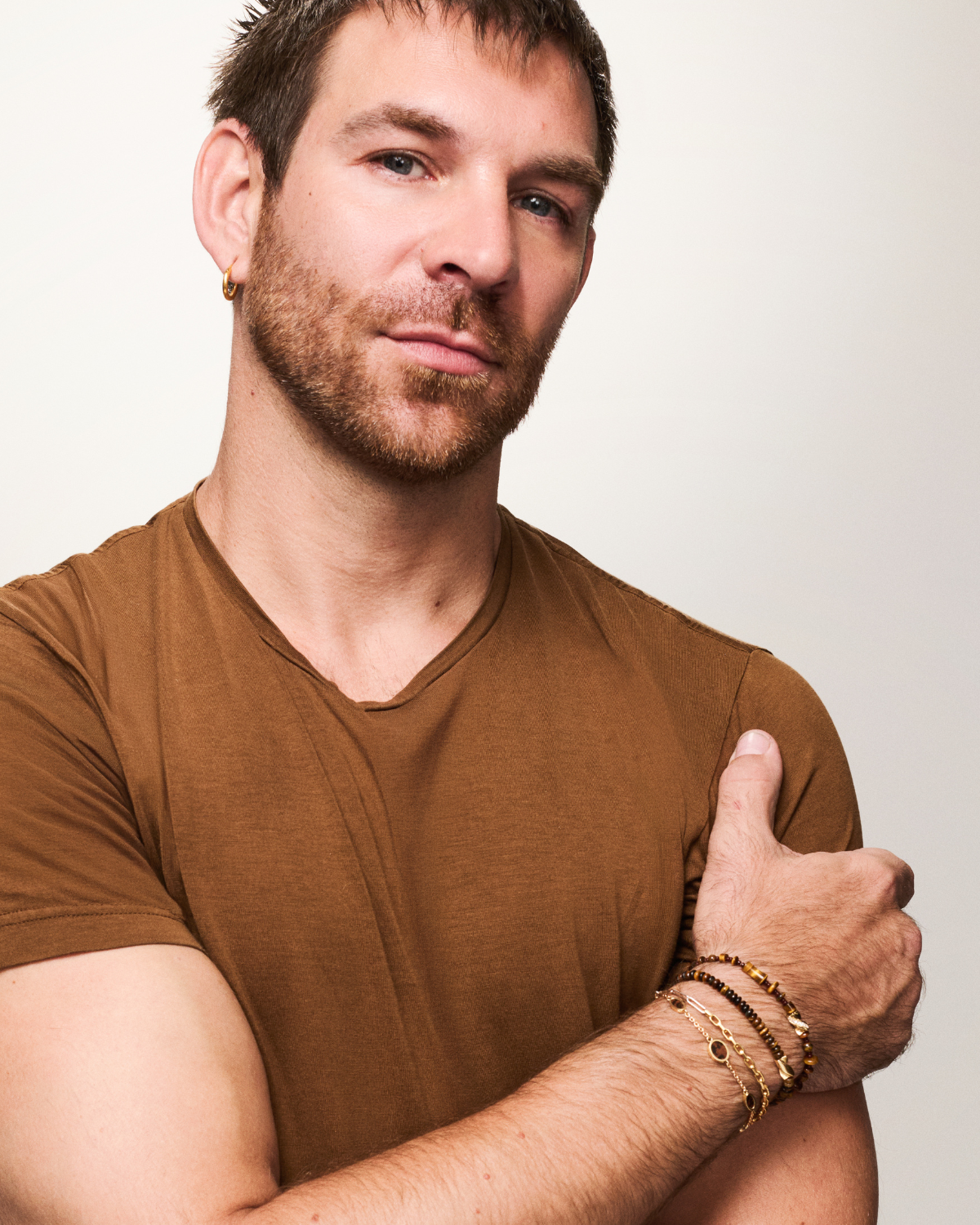 Luis Morais Short Drill Bit on Gemstone and Glass Beaded Bracelet