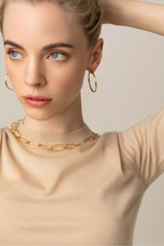 Caroline Ellen Flat Gold Hoops