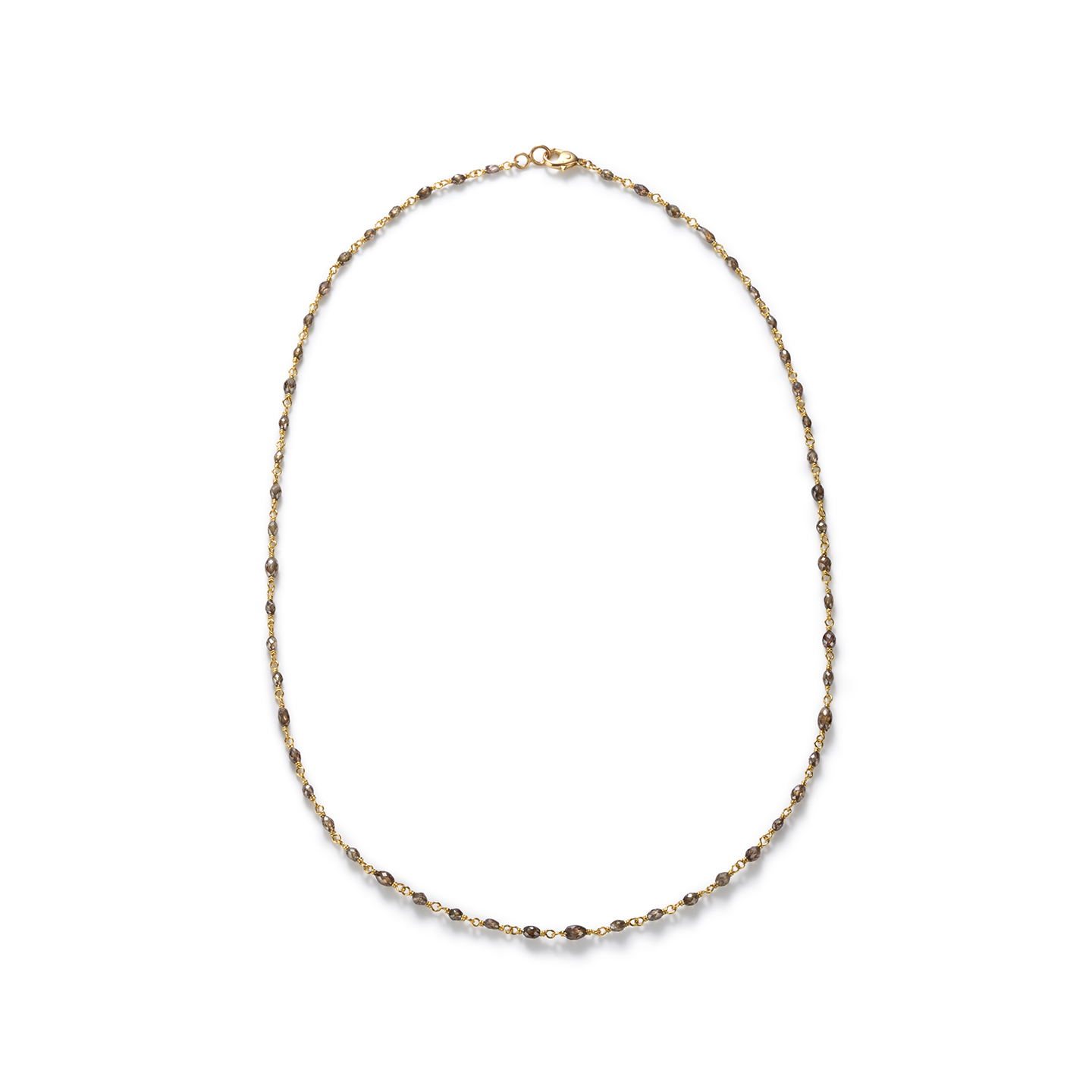 Caroline Ellen Oval Cognac Diamond Bead Wrap Necklace
