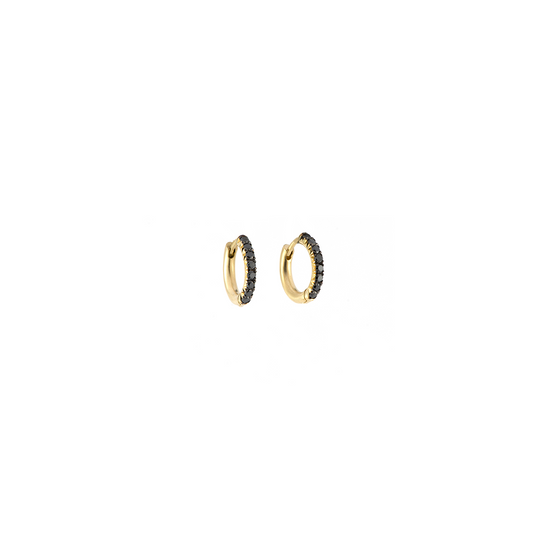 Sylva & Cie Black Diamond Hoops