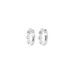 Hoorsenbuhs White Gold Huggies with Diamond Bridges