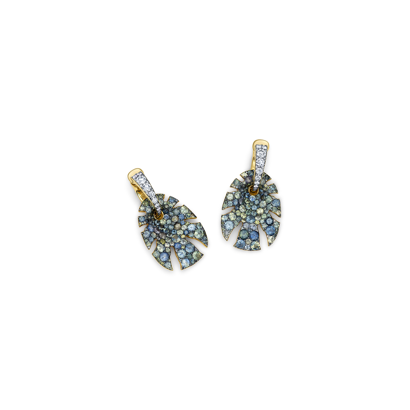 Vram Split Super Sine Sapphire and Diamond Earrings