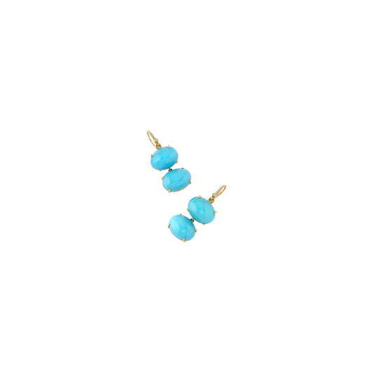 Irene Neuwirth One-of-Kind Turquoise Cabochon Earrings