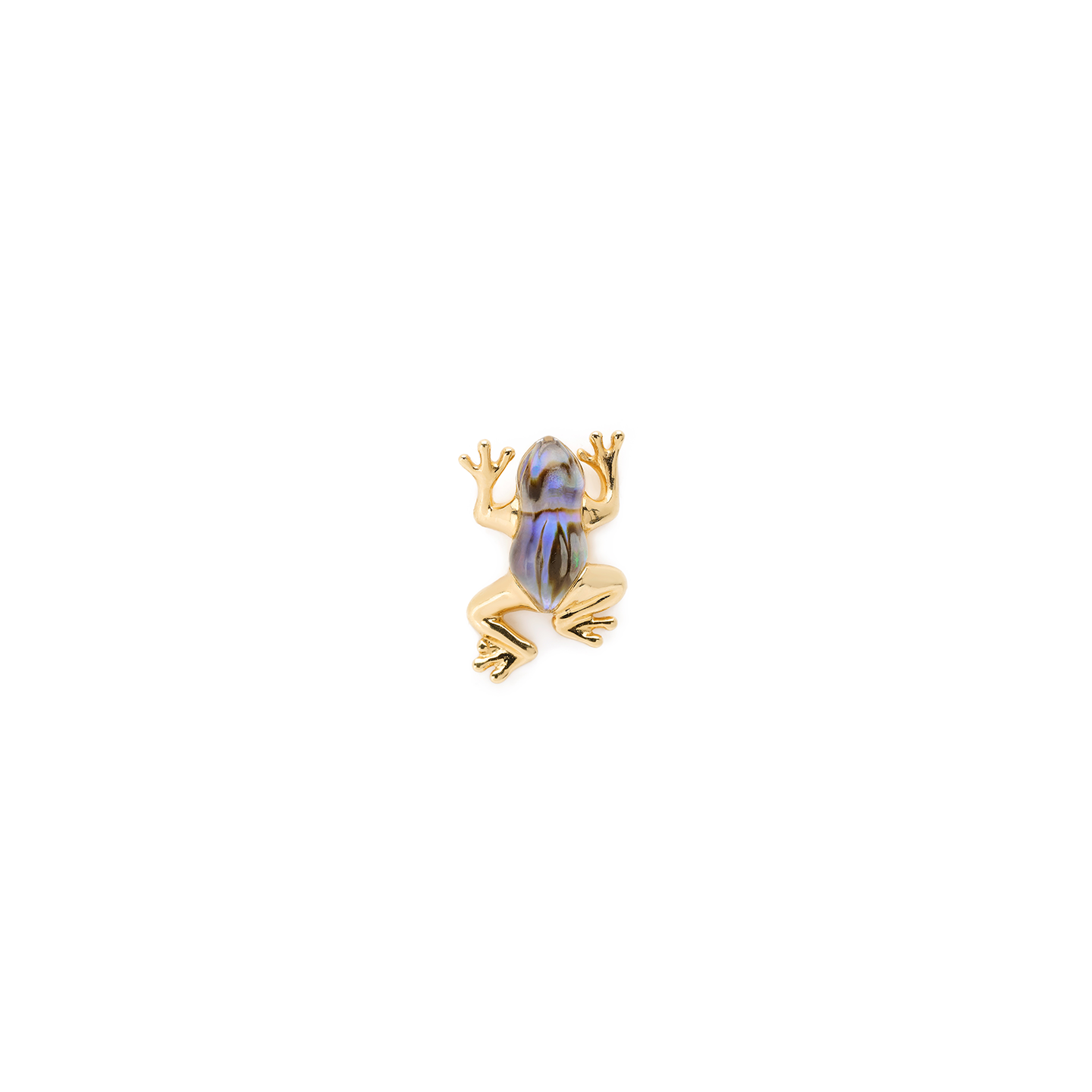 Bibi Van Der Velden Mini Frog Abalone Quartz Stud-Left