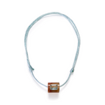 Dezso Agate Bead with Aquamarine on Cord Necklace