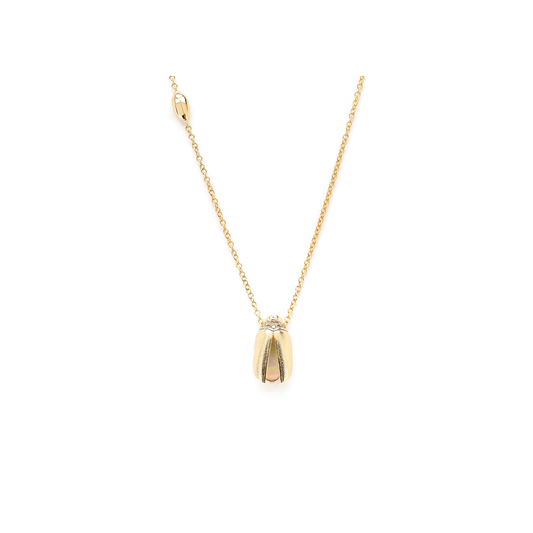 Bibi Van Der Velden Short Solo Scarab Opal Fly Wing Necklace
