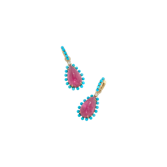 Irene Neuwirth 'Gemmy Gem' One-of-a-kind Studded Gem Drop Earrings