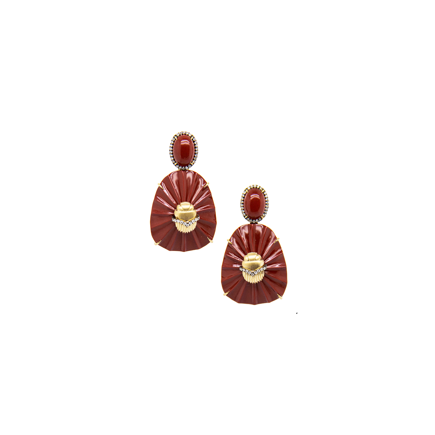 Silvia Furmanovich Egypt Scarab Red Jasper Earrings