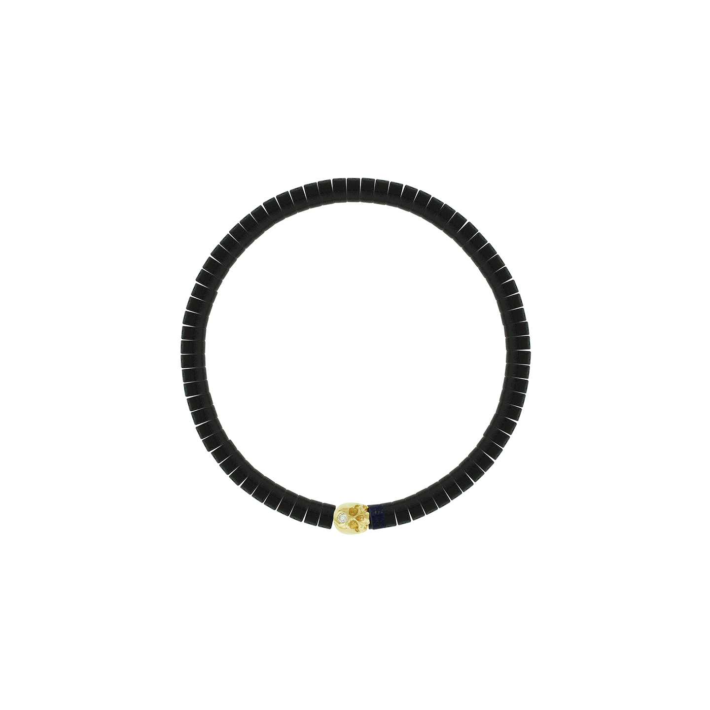 Luis Morais Third Eye Chakra Skull on Gemstone Beaded Bracelet