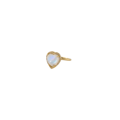 Irene Neuwirth 'Love' Rainbow Moonstone Heart Ring