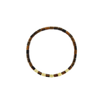 Luis Morais Gold Symbol Spacers on Tiger's Eye Beaded Bracelet