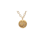 Caroline Ellen Large Lentil Star Set Cognac Diamond Pendant