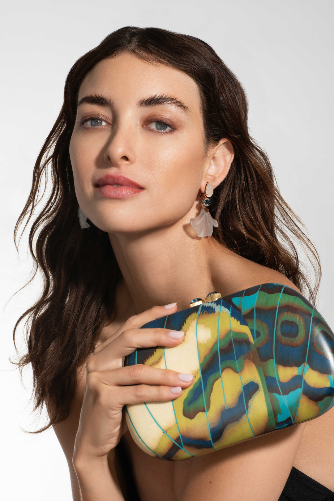 Silvia Furmanovich Marquetry Butterfly Clutch with London Topaz