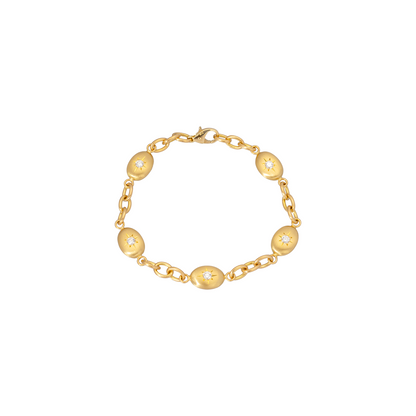 Caroline Ellen Star Set Diamond Nugget Station Bracelet