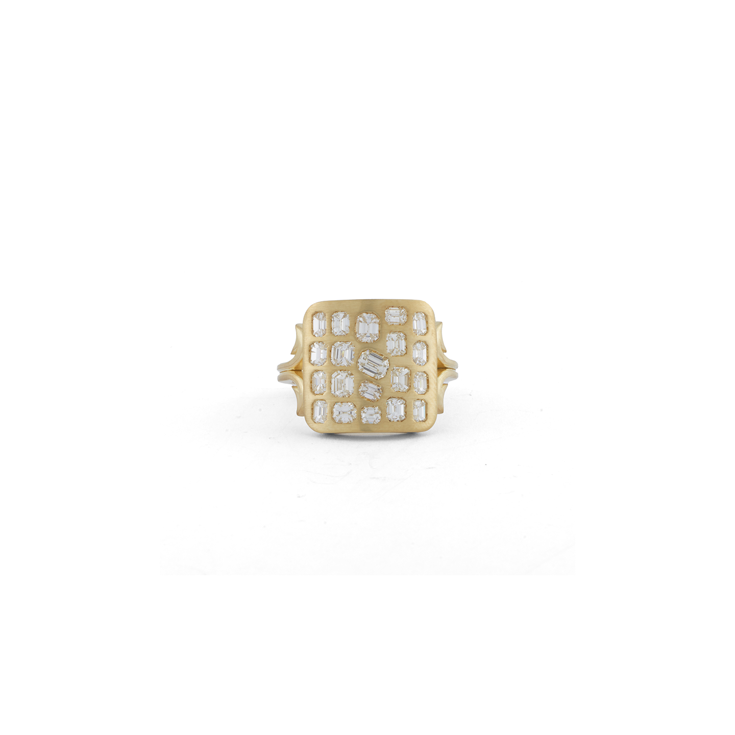 Sylva & Cie Small Square Ten Table Baguette Ring