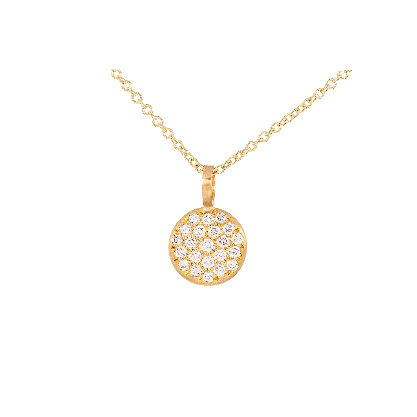 Caroline Ellen Medium Pave Lentil Pendant