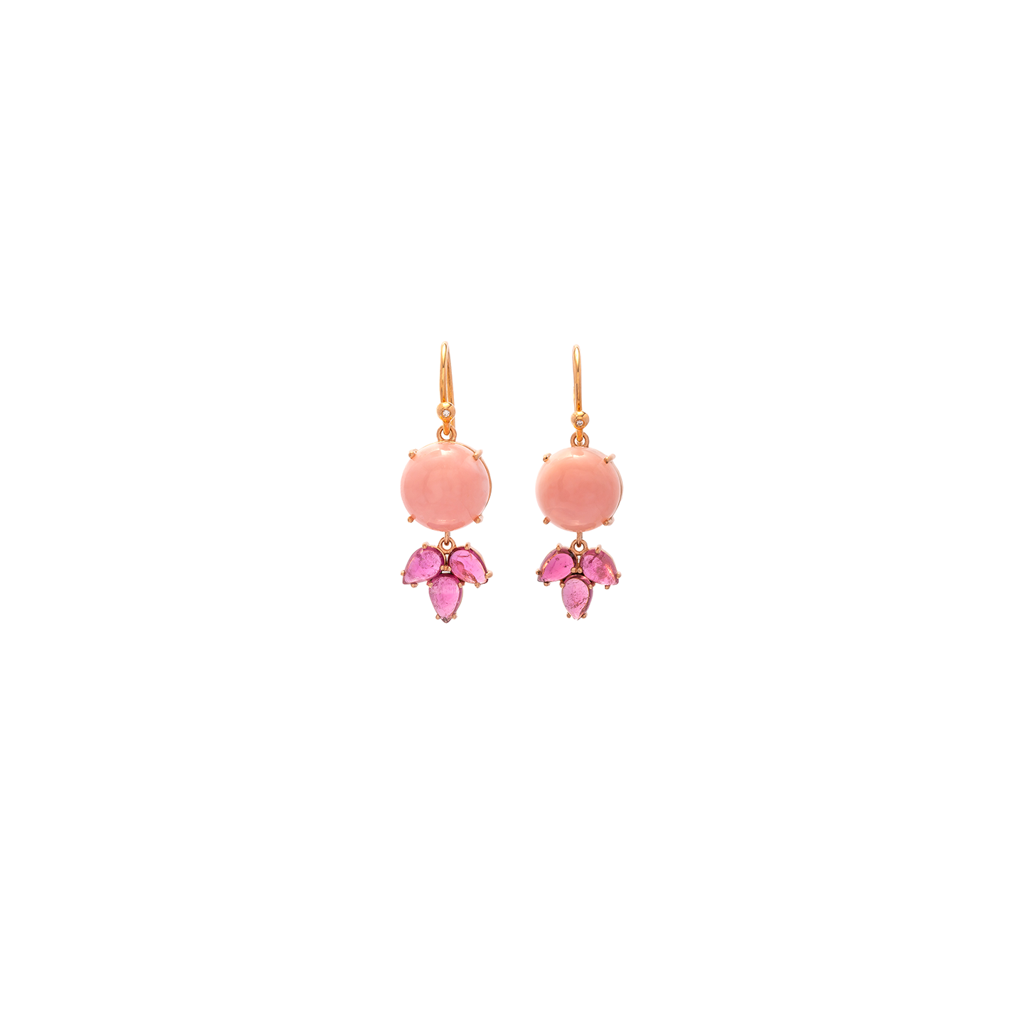 Irene Neuwirth 'Classic' Pink Opal and Tourmaline Earrings