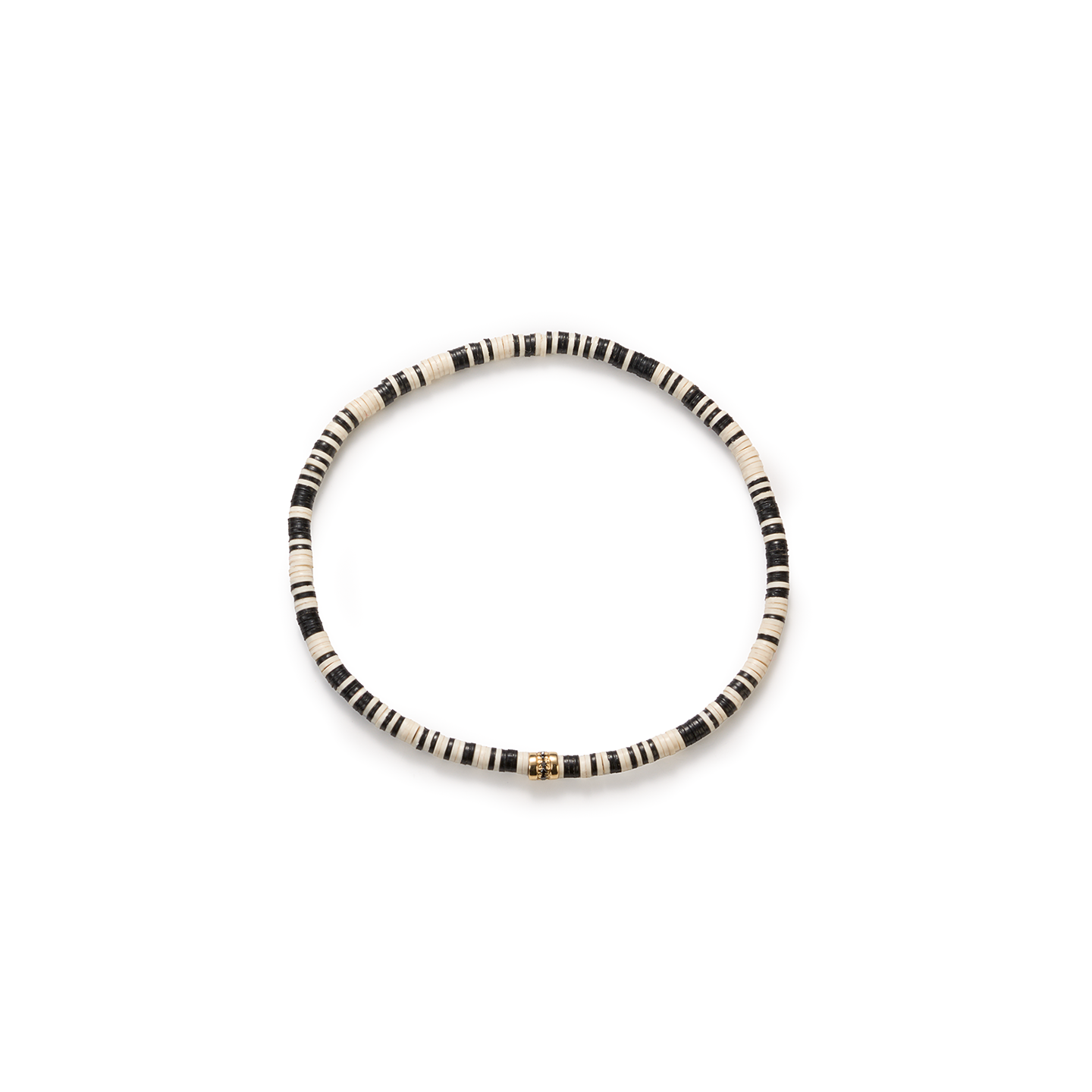 Luis Morais Black Diamond Short Roll Bead on Vinyl Beaded Bracelet