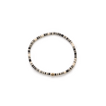 Luis Morais Black Diamond Short Roll Bead on Vinyl Beaded Bracelet