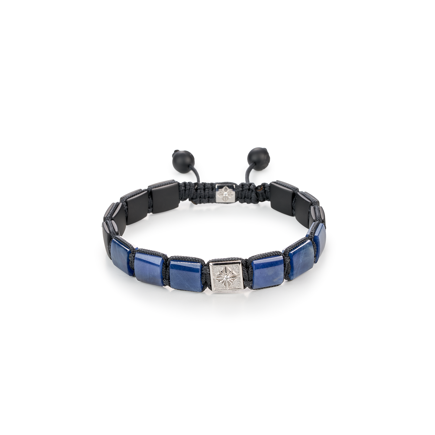 Shamballa Jewels 10mm Blue Sapphire and Ceramic Lock Bracelet