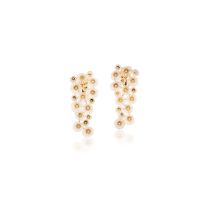 Silvia Furmanovich Horse Mane Flower Earrings with Diamond
