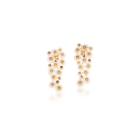 Silvia Furmanovich Horse Mane Flower Earrings with Diamond